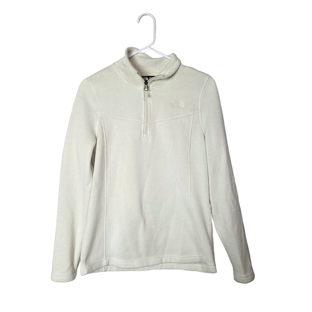 The North Face Ivory Quarter Zip Fleece Outdoor Pullover Jacket Womans SZ Medium